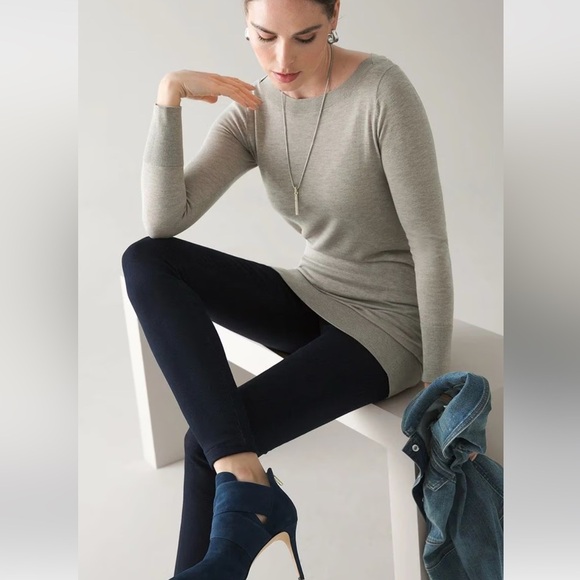White House Black Market Runway Leggings in Dark Denim Size 6 EUC - Picture 1 of 9